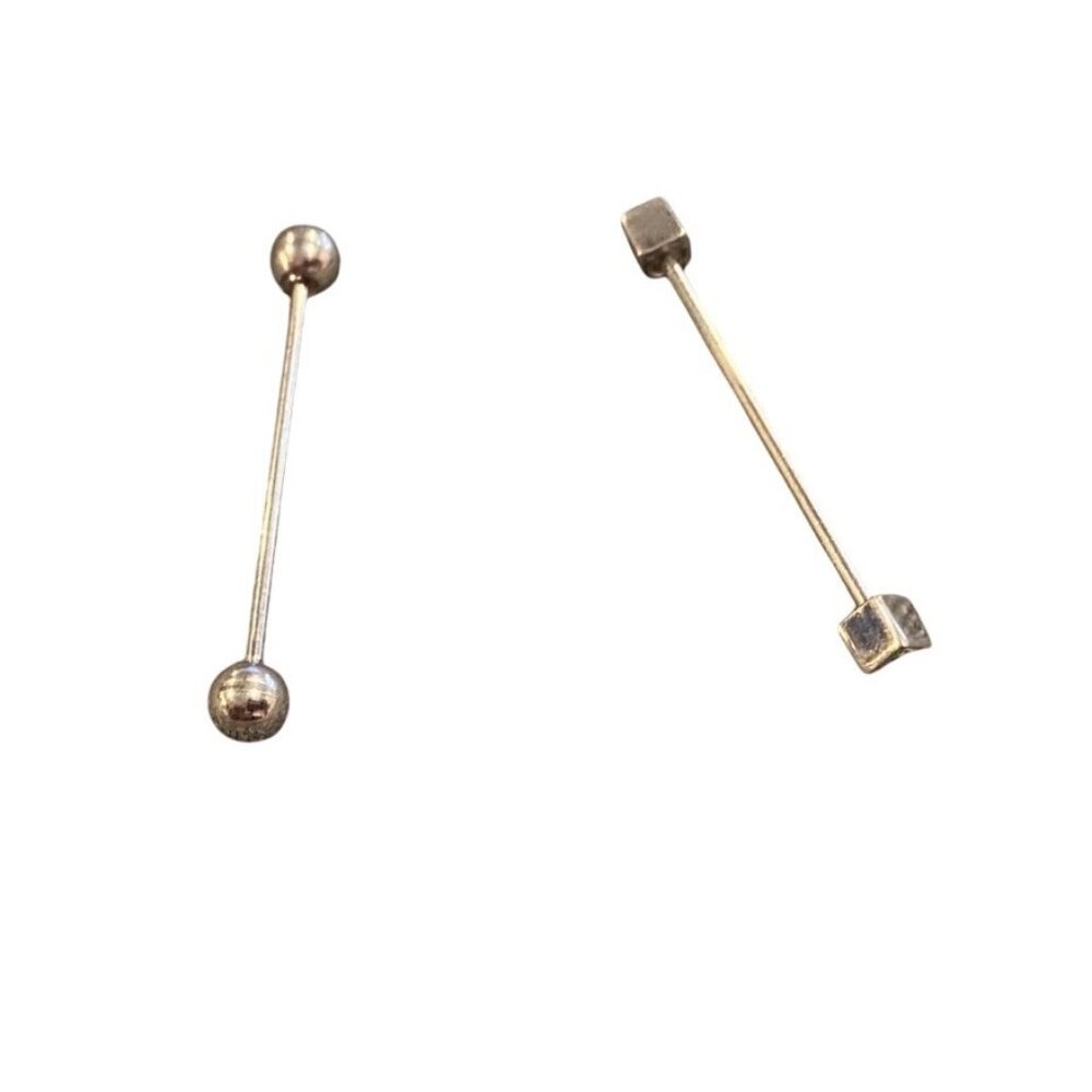 Vtg Silvertone Collar Stay/Piercing Barbell With Square & Round Ends Varieties